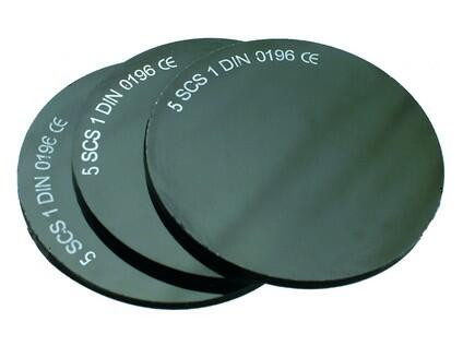 Sklo do svářečských brýlí, tmavé, průměr 50 mm