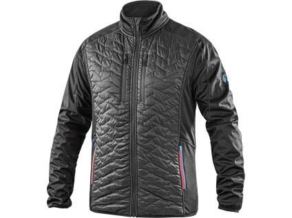 Bunda CXS LEONIS II, pánská, černá s HV modro/červenými doplňky