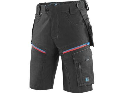 Kraťasy CXS LEONIS, pánské, černé s modro/červenými doplňky