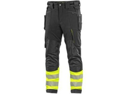 Kalhoty CXS NAOS HV, p�nsk�, �erno-�lut� Hi-Vis, reflexn� pruhy
