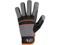 Rukavice CXS CARAZ, kombinovan�, �edo-�ern�