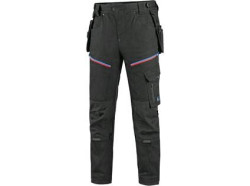 Kalhoty CXS LEONIS, p�nsk�, �ern� s modro/�erven�mi dopl�ky