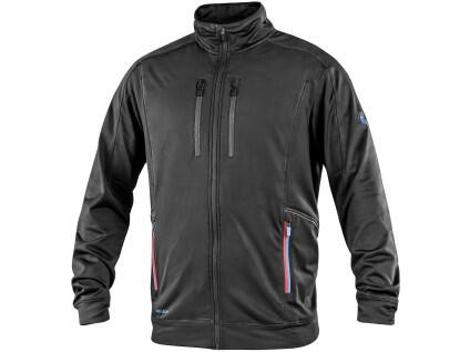 Mikina CXS LEONIS, pánská, černá s HV modro/červenými doplňky